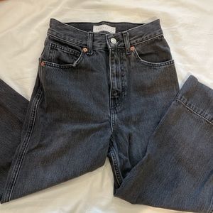 Topshop wide leg capri black jeans